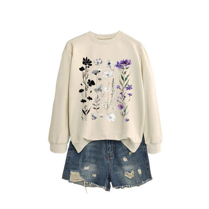 Damen Sweatshirt Florales Design Weich Eveloria