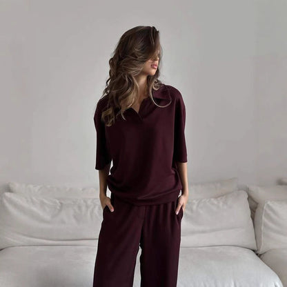 Damen Jumpsuit mit Kragen Stilvoll Bequem Eveloria