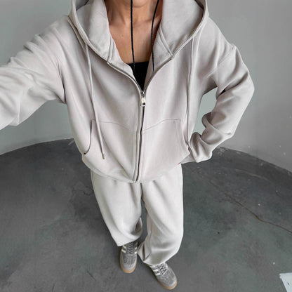 Damen Hoodie-Jumpsuit Lässig Reißverschluss Eveloria