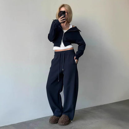 Damen Loungewear-Set Elastisch Hochkragen Eveloria