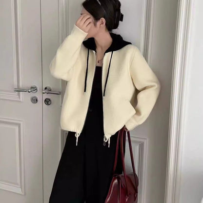 Damen Steppjacke mit Kapuze Doppelreißverschluss Eveloria