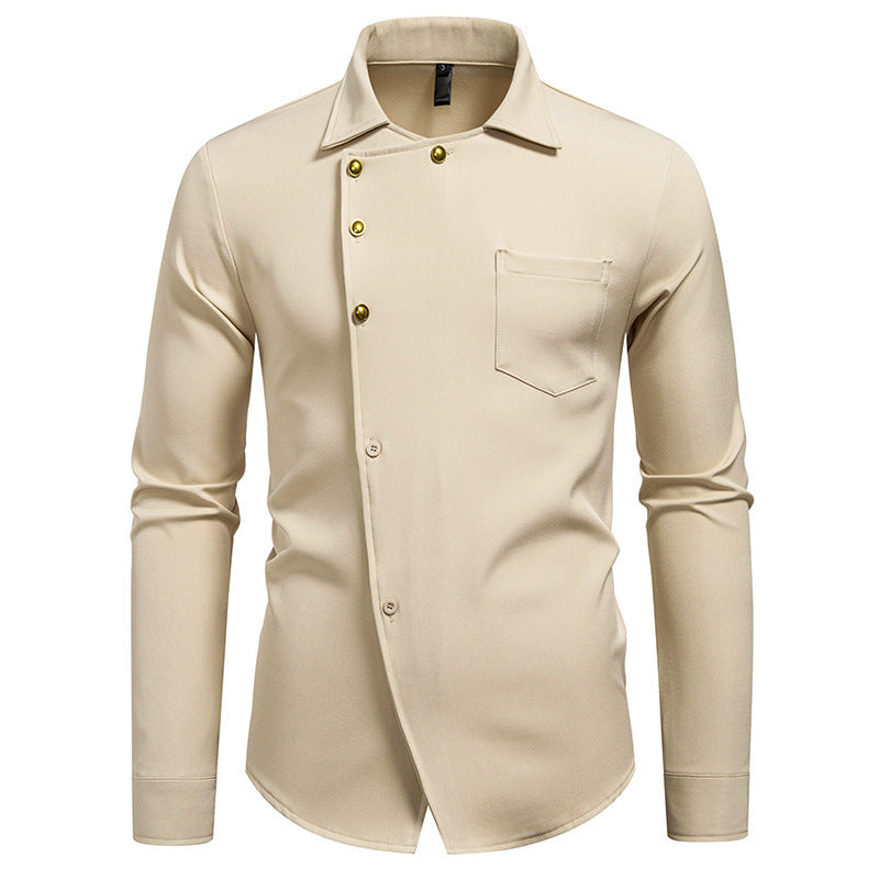 Herren Hemd Asymmetrisches Knopfdesign Eveloria Elegantes Design
