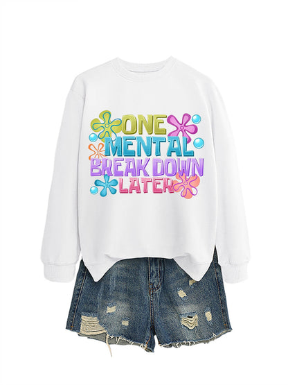 Damen Sweatshirt Kreativer Aufdruck Eveloria Grau