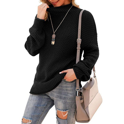 Damen Strickpullover Hohler Kragen Strukturiert Eveloria