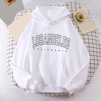 Damen Kapuzenpullover Weiter Schnitt Los Angeles Print