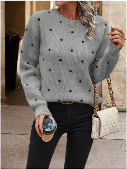 Damen Pullover Verspielt Muster Komfortschnitt Eveloria
