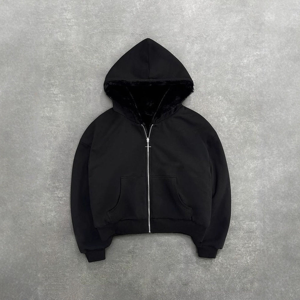 Damen Kapuzenjacke Tierfleece Innenfutter Eveloria