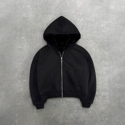 Damen Kapuzenjacke Tierfleece Innenfutter Eveloria