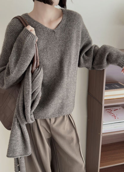 Damen Pullover V-Ausschnitt Qualität Eveloria