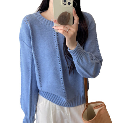 Damen Grobstrickpullover Lässiger Schnitt mit Struktur-Details