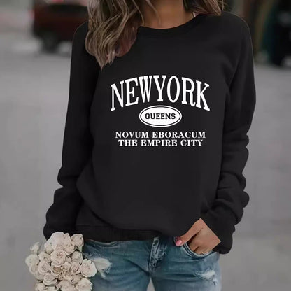 Damen Sweatshirt New Yorker Schriftzug Eveloria