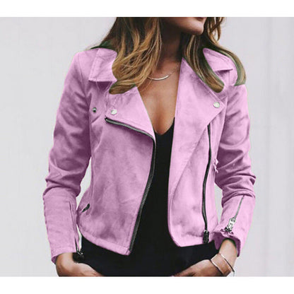 Damen Lederjacke Eveloria Moderner Schnitt Glatt