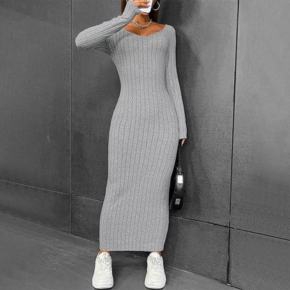 Damen Strickkleid Langärmlig Figurbetont Eveloria - Eveloria