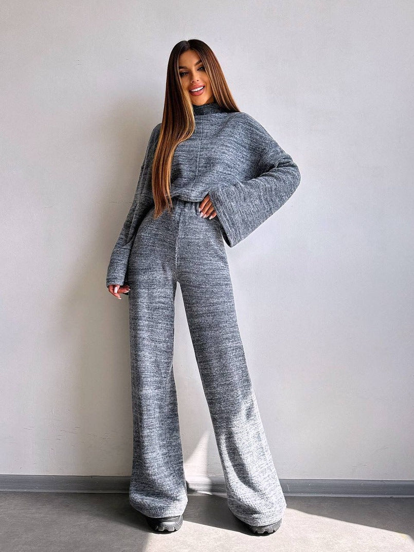 Damen Loungewear Set Weites Rippdesign