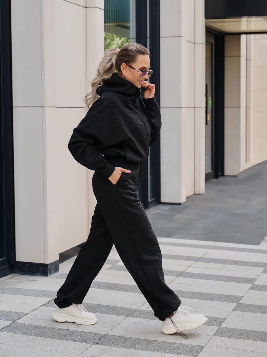 Damen Kapuzenpullover mit weitem Hosenanzug Eveloria