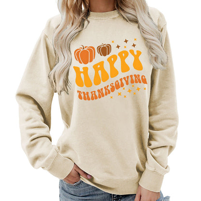 Damen Sweater Pumpkin-Motiv Gemütlich Grün