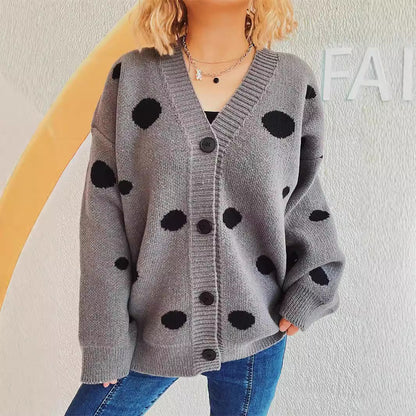 Damen Strickcardigan mit Punktedesign Bequem Eveloria
