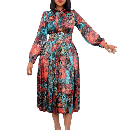 Damen Midi-Kleid mit Schleife und Gürtel Eveloria