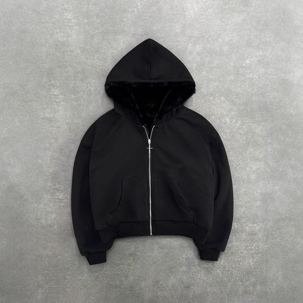 Damen Kapuzenjacke Tierfleece Innenfutter Eveloria