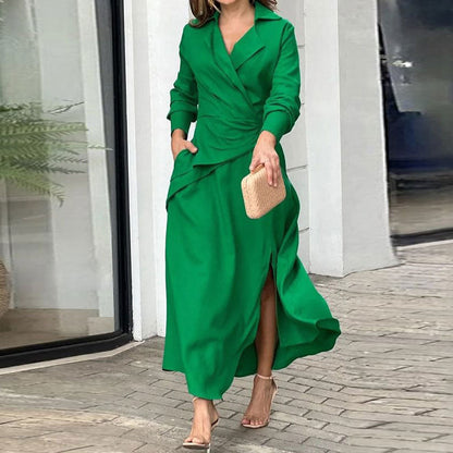 Eveloria Damen Maxikleid Wickelkleid mit Drapierungen und