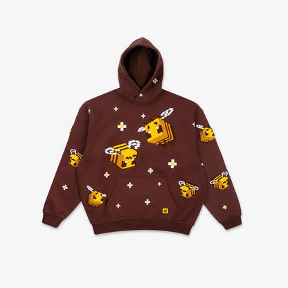 Damen Kapuzenpullover Bienen-Design Gemütlich Grün Eveloria