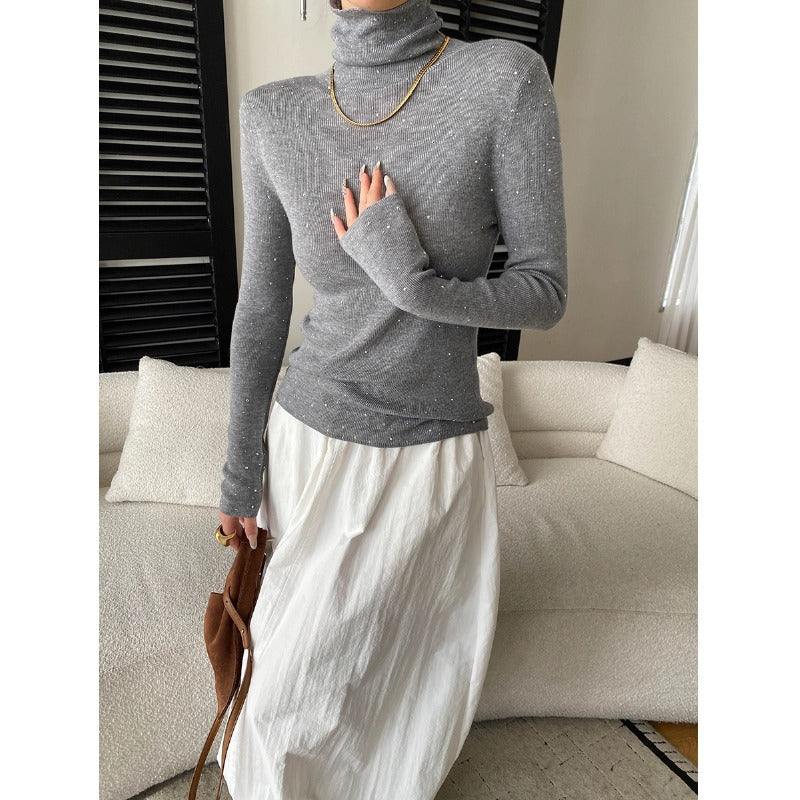 Damen Rollkragenpullover Feinestricks Eveloria