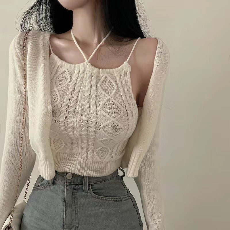 Damen Stricktop Lässig Dekorativ Rückenelement Eveloria