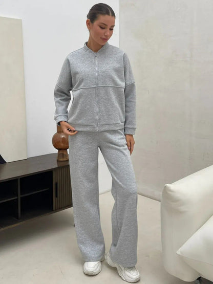 Damen Sportliches Lounge-Set Kuschelige Jacke Bequeme Hosen Eveloria
