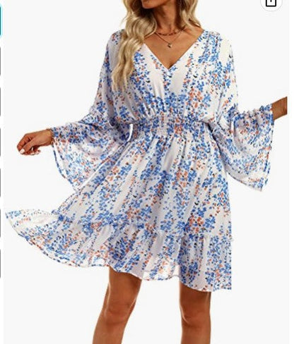 Damen Freizeitkleid Floralmuster Leicht