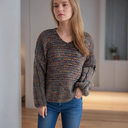 Damen Strickpullover Weit Schnitt Elegante Ärmel Eveloria