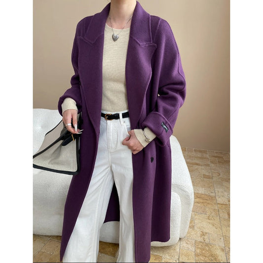 Damen Oversized-Mantel Doppelter Knopfleiste Praktische Taschen - Eveloria