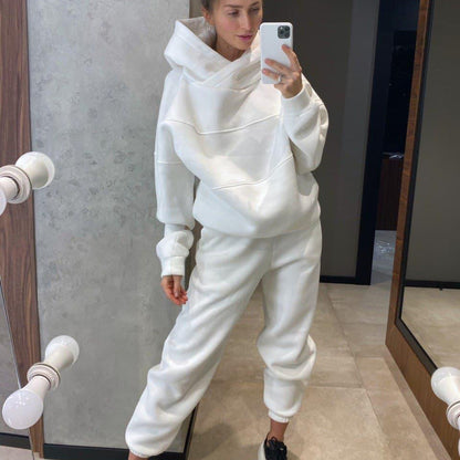 Damen Hoodie Jogginghose Set Weite Passform Bequem