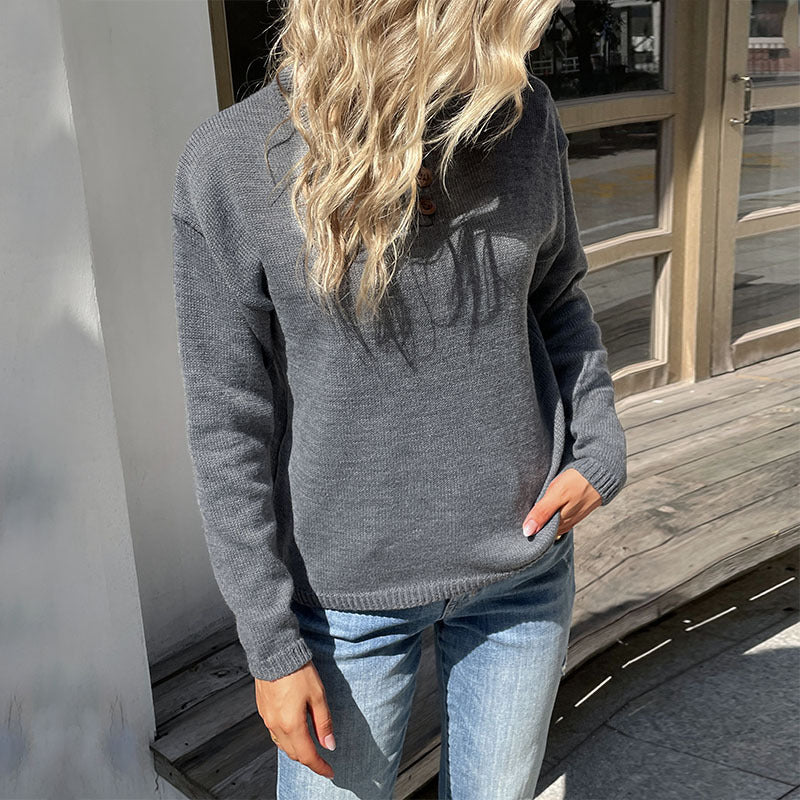 Damen Strickpullover Rundhalsausschnitt Bequem Eveloria