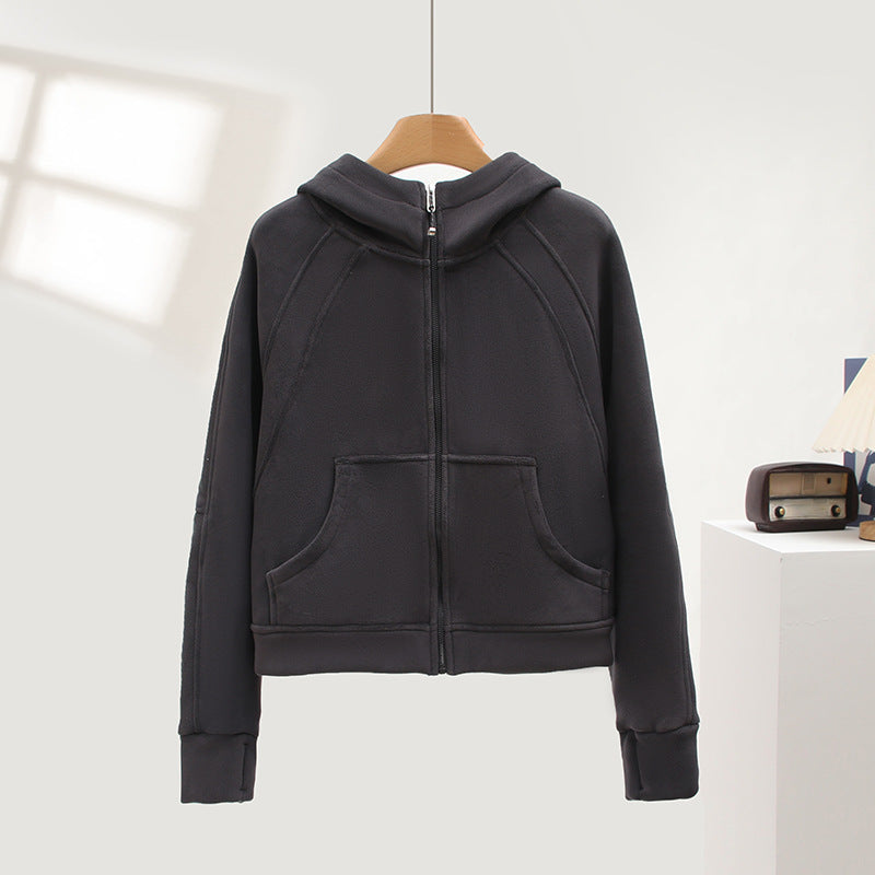 Damen Sportlicher Zip-Hoodie Kuscheliges Innenfutter Eveloria