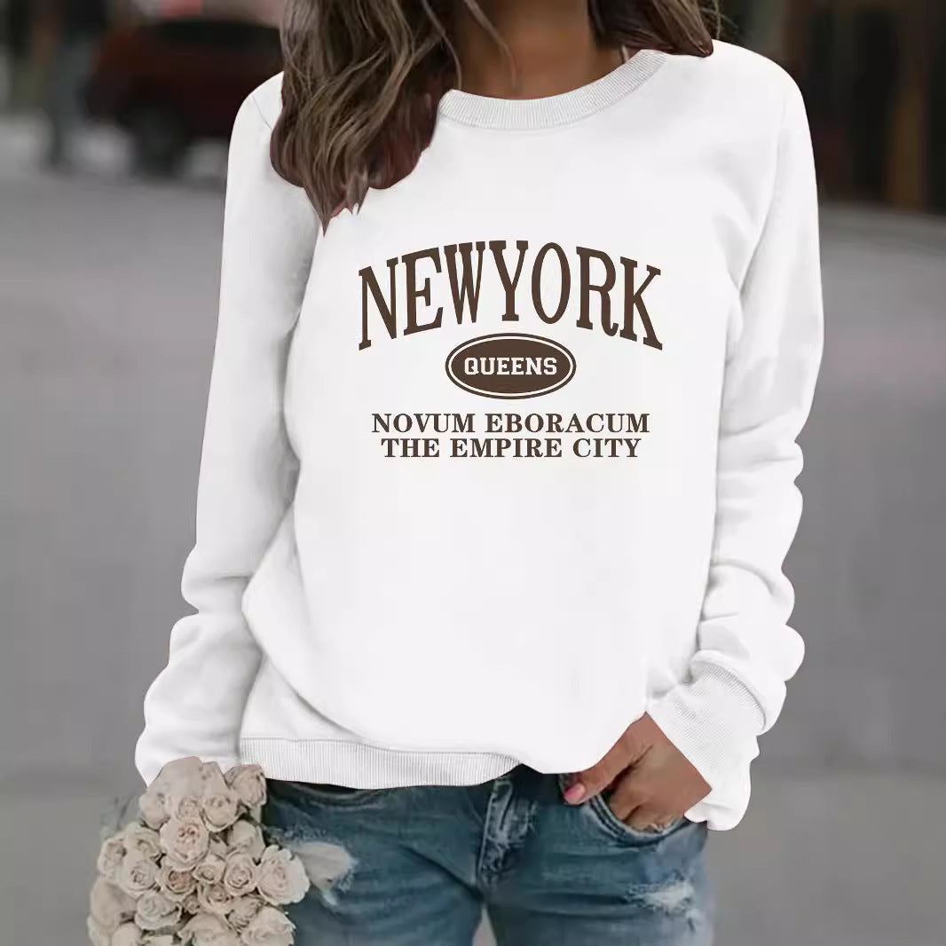 Damen Sweatshirt New Yorker Schriftzug Eveloria