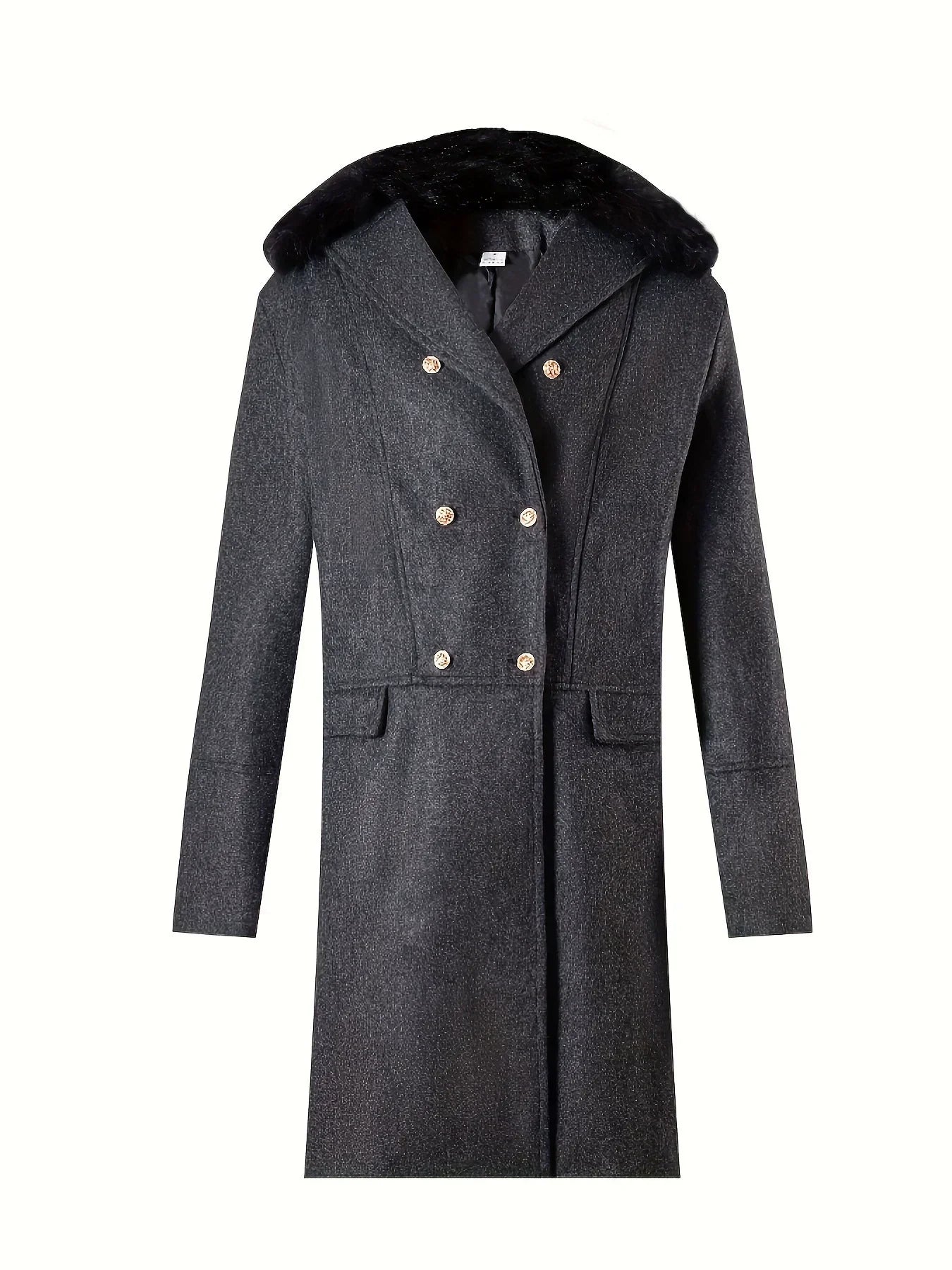 Jordan Herren Wollmantel Oversized Doppelreiher Fellkragen