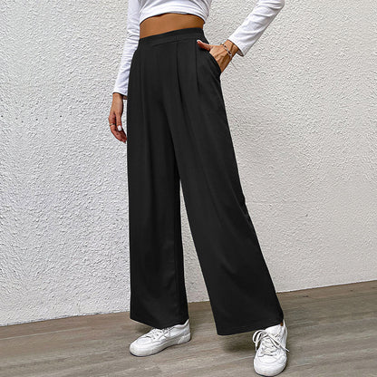 Damen Palazzo-Hose Hochtaillier Falten