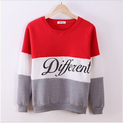 Damen Sweatshirt Sportlich Blockstreifen Grau