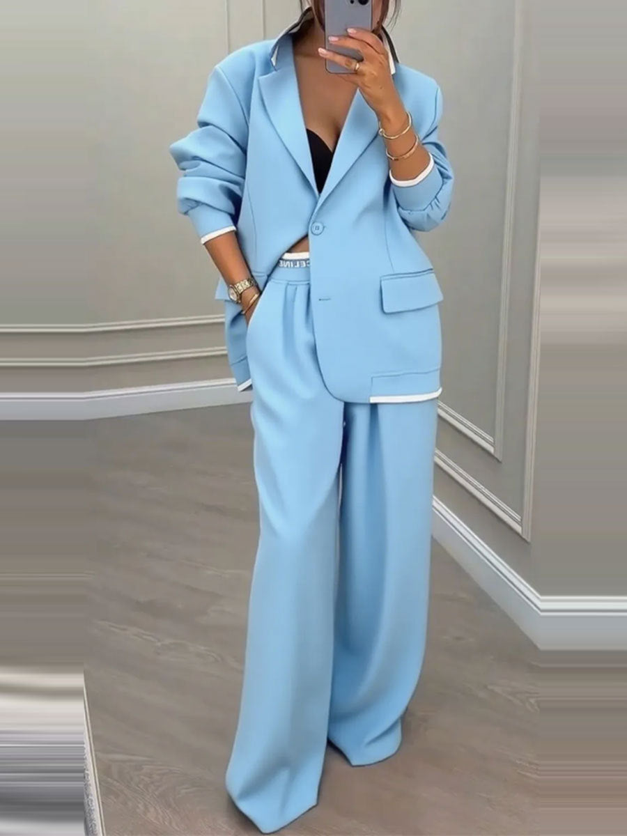 Damen Blazer-Hose-Set Weiter Schnitt Modern Eveloria
