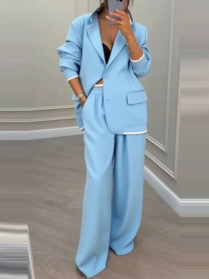 Damen Blazer-Hose-Set Weiter Schnitt Modern Eveloria