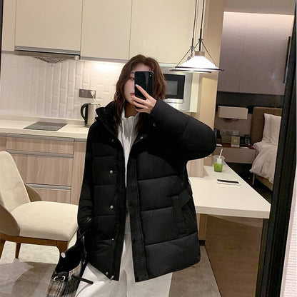 Damen Winterjacke Gesteppt Hochkragen Seitentaschen