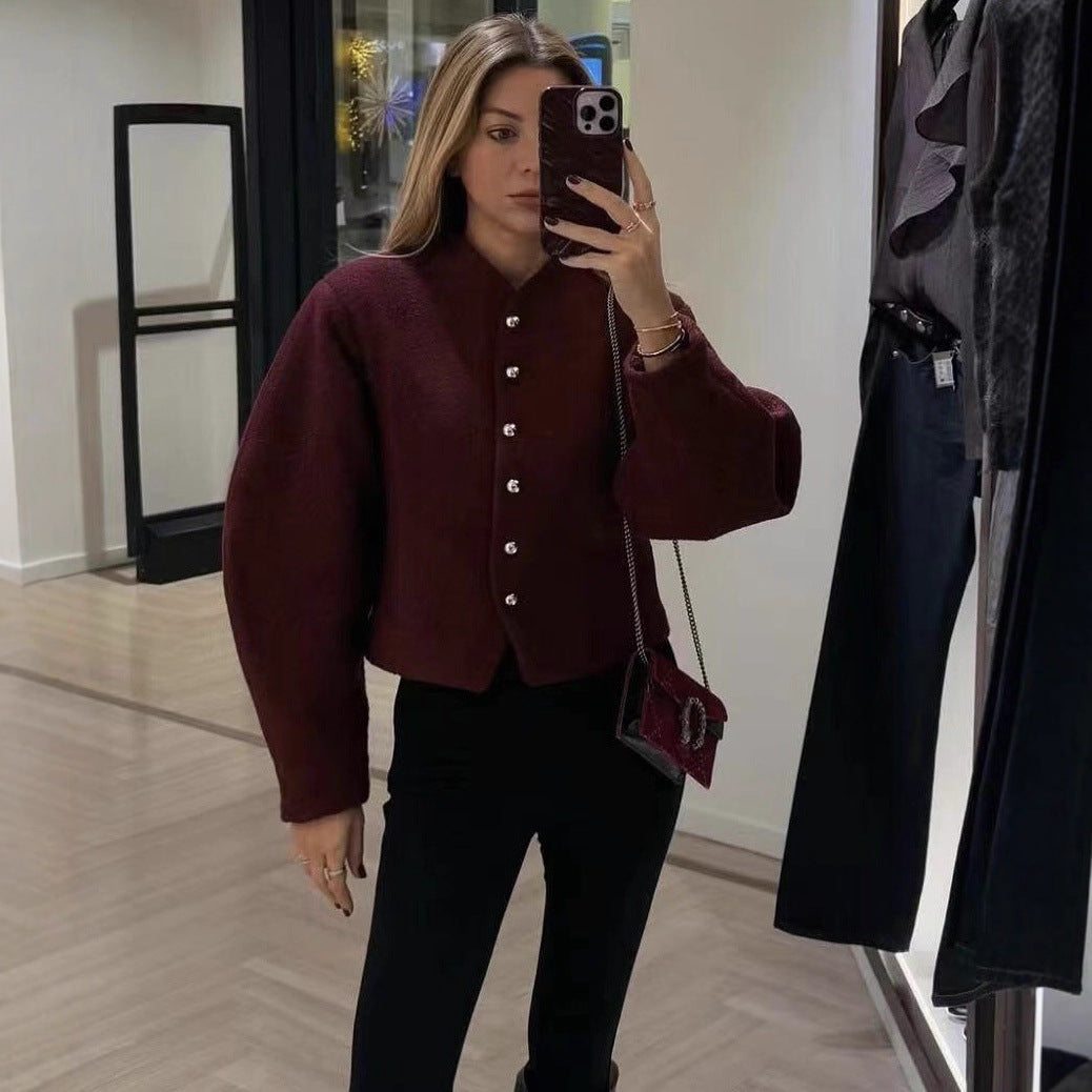 Damen Kurzjacke modisch mit Knopfleiste Eveloria