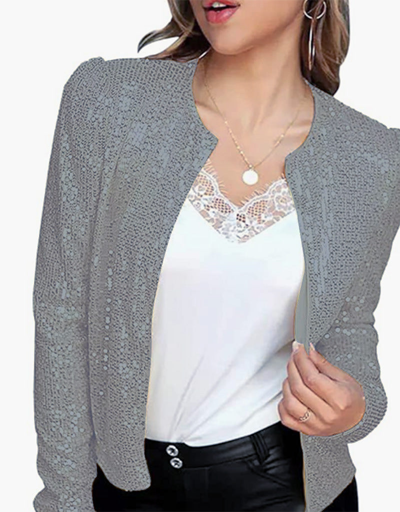 Damen Paillettenjacke Figurbetont Schimmernd Eveloria