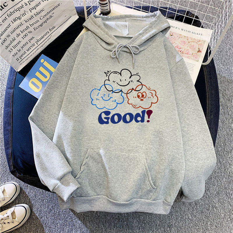 Damen Kapuzenpullover Cartoon-Motiv Bequem Eveloria