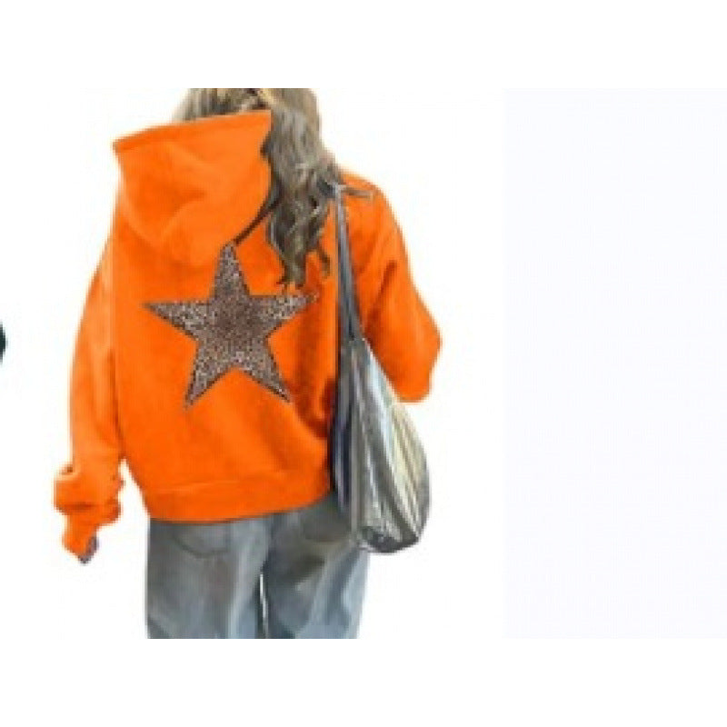 Damen Kapuzenpullover Glitzerndes Sternmotiv Eveloria