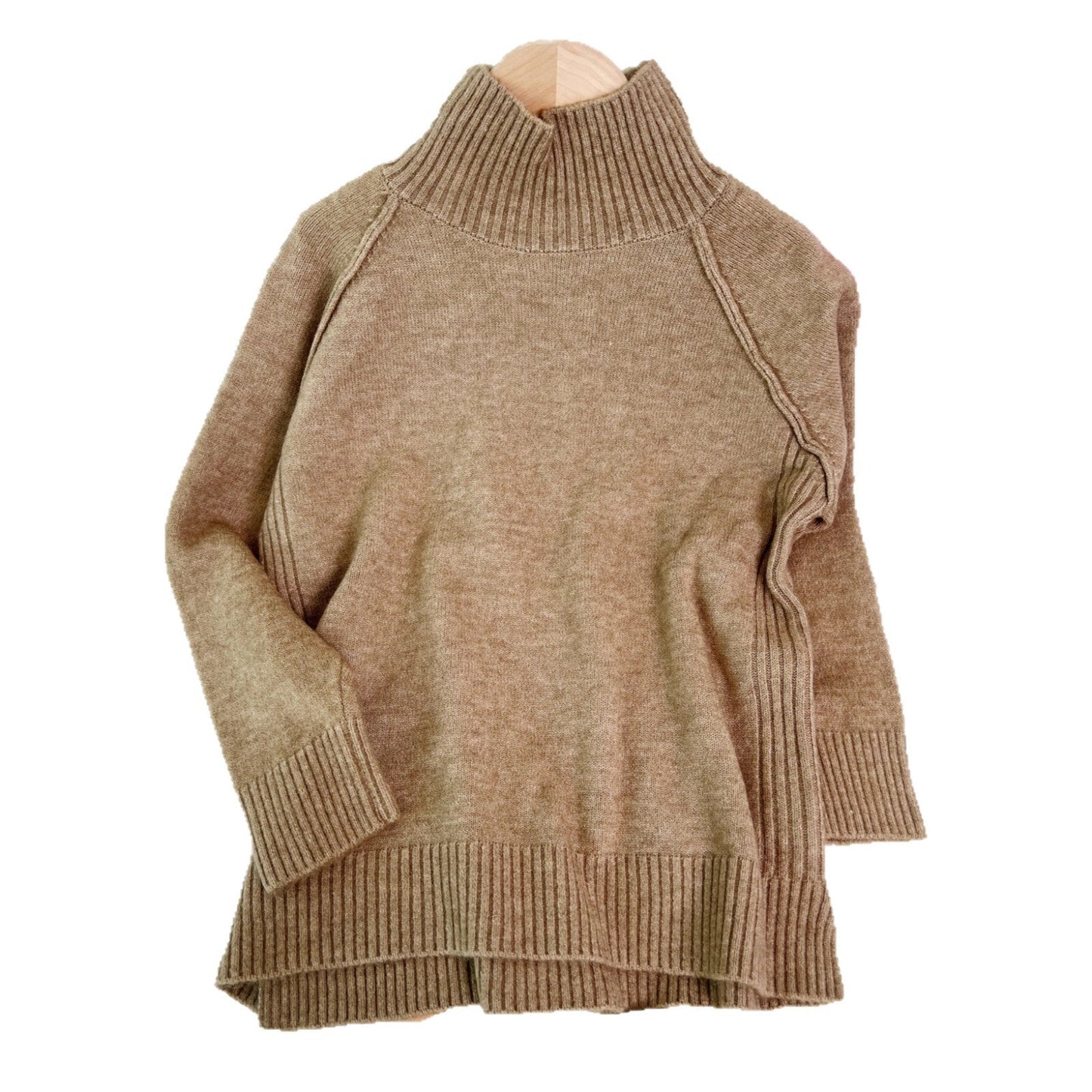 Damen Oversized Pullover Strukturiertem Stehkragen Grau Eveloria