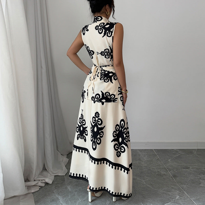 Damen Maxikleid Wickeldesign Floralmuster