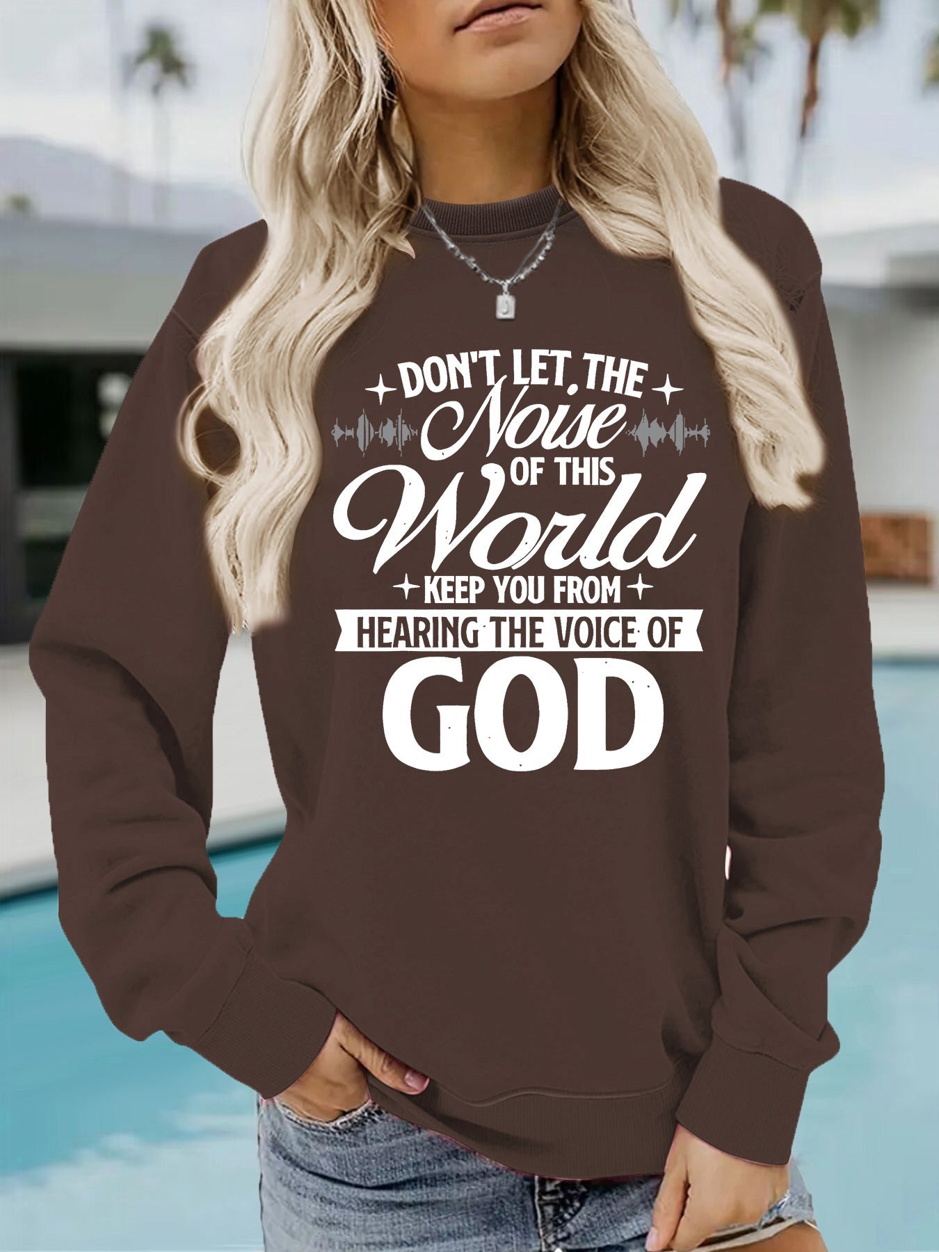 Damen Sweatshirt Bequem Mit Aufdruck Grau