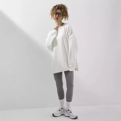 Damen Sweatshirt Übergroß Langärmlig Rundhals Eveloria