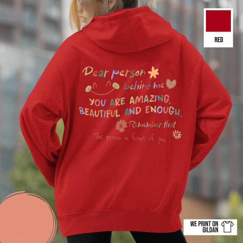 Damen Kapuzenpullover Komfort Passform Motivschriftzug Eveloria